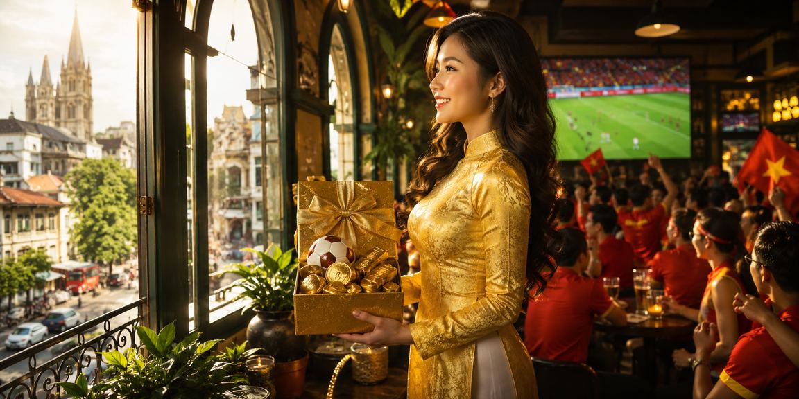 Người phụ nữ Hà Nội mặc áo dài truy cập trang cá cược trực tuyến trên điện thoại
